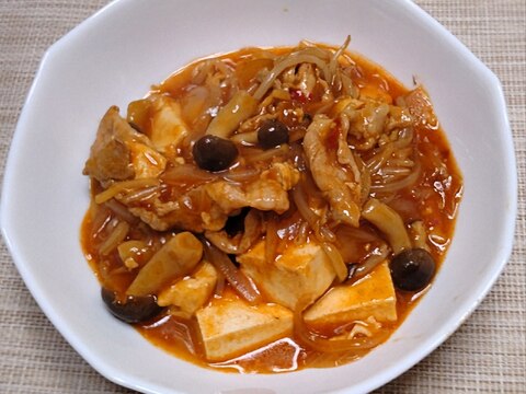 ピリ辛マボー豆腐風、あんかけ豆腐